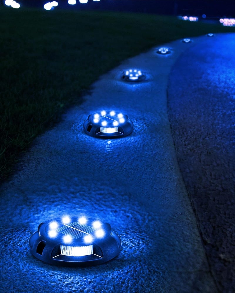Biling Solar Pathway Lights Outdoor Uplight Sidelight, 12 Packs Blue Bright Solar Ground Lights Waterproof for Yard Walkway Garden Halloween Decorations - Image 2